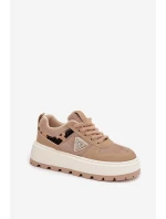 Zateplené dámské tenisky na platformě béžové Florinda