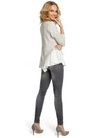 M333 Asymetrická vrstvená halenka - světle šedá M333 Asymetrická vrstvená halenka - světle šedá