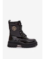 Lakované dámské workery Fiorena zateplené– černé