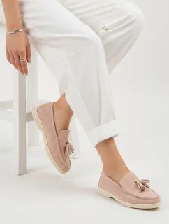 Dámské semišové růžové mokasíny FashionStreet ZY1362