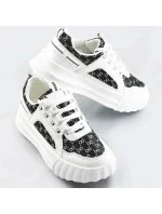 Bílo-černé dámské sportovní boty s ozdobným vzorem (LA811) Bílo-černé dámské sportovní boty s ozdobným vzorem (LA811)