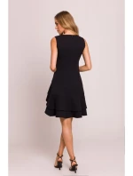 M850 Volánové mini šaty - černé
