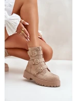 Zateplené Dámské Kotníkové Boty s Ozdobou Béžové Ciascia