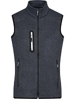 Daiber JN 773 Dámská pletená fleecová vesta se stojáčkem 02.0773 dark grey melange/silver