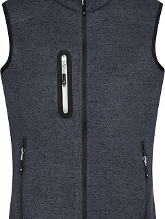 Daiber JN 773 Dámská pletená fleecová vesta se stojáčkem 02.0773 dark grey melange/silver