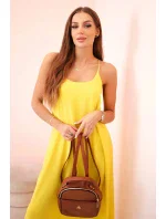 Dlouhé šaty bez ramínek žlutý