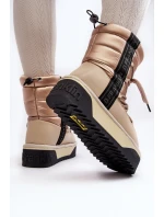 Dámské sněhové boty s tlustou podrážkou veganské DFranklin DFSH371006 Bežové