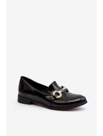 Zazoo 2880 Dámské Lakuované Mokasíny S Ozdobou Černé
