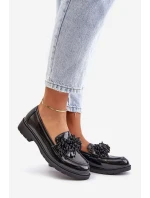 Dámské lakové mokasíny S.Barski HY369A černé