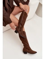 Kozaki Kovábojky Z Přírodního Semiše Vyhřívané Zazoo 4225 Hnědé