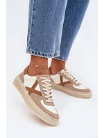 Kožené semišové dámské tenisky Zazoo N1108S5 béžové