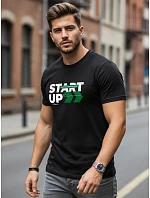 Pánské bavlněné tričko s potiskem ve streetovém stylu černé FashionStreet NX0150R
