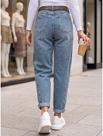 Dámské baggy džíny s páskem, modré, FashionStreet UY3123 Dámské baggy džíny s páskem, modré, FashionStreet UY3123
