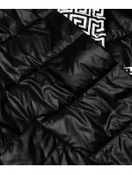 Černá dámská přeložená obálková bunda (B8066-1026)