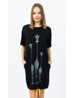 Dámské domácí šaty s krátkým rukávem Žirafy Dámské domácí šaty s krátkým rukávem Žirafy