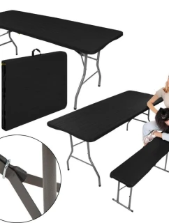 CATERING TABLE FOLDING IN CASE 240x74x74CM 150KG BLACK