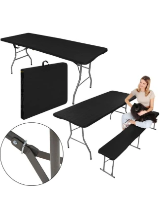 CATERING TABLE FOLDING IN CASE 240x74x74CM 150KG BLACK