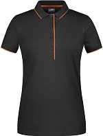 Daiber JN 727 Dámské piqué polo s kontrastní légou 02.0727 black/orange