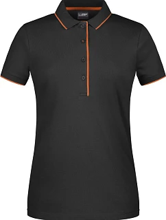 Daiber JN 727 Dámské piqué polo s kontrastní légou 02.0727 black/orange