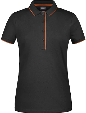 Daiber JN 727 Dámské piqué polo s kontrastní légou 02.0727 black/orange
