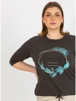 Dámská halenka RV BZ 8458.01P tmavá khaki - FPrice Dámská halenka RV BZ 8458.01P tmavá khaki - FPrice