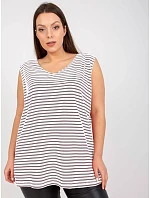 Pruhovaný bavlněný top plus size bílo-šedý (7952) Pruhovaný bavlněný top plus size bílo-šedý (7952)