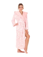 Dámský župan Flora s kapucí 3956 3053 vzorovaný růžová perla - Vestis Dámský župan Flora s kapucí 3956 3053 vzorovaný růžová perla - Vestis