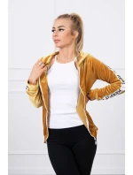 Hořčicová velurová mikina s kapucí Hořčicová velurová mikina s kapucí