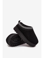 Dětské mládežnické sněhule s beránkovou kožešinou Černé Selathiel