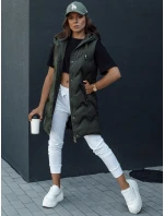 Dámská prošívaná vesta s kapucí TAMIRA zelená FashionStreet TY4533