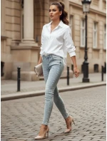 Dámské džínové úzké kalhoty s ozdobou GLAMSKIN modré FashionStreet UY2441