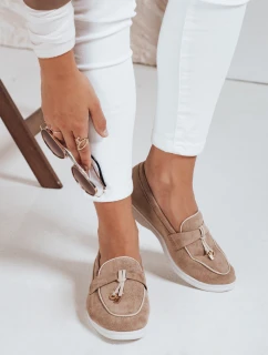 Dámské semišové béžové mokasíny FashionStreet ZY1050