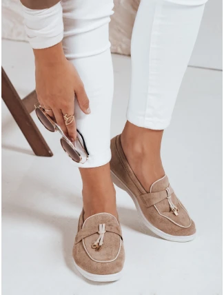 Dámské semišové béžové mokasíny FashionStreet ZY1050 Dámské semišové béžové mokasíny FashionStreet ZY1050