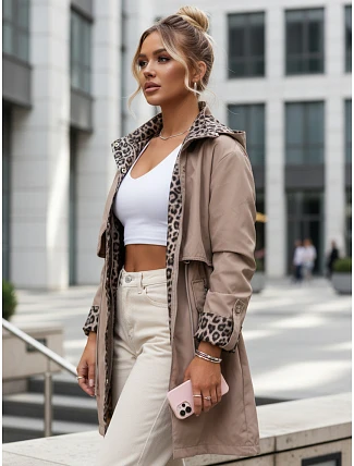 Dámská přechodná bunda PANTER moka FashionStreet TY5658