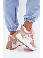 Tenisky na platformě z přírodního semiše GOE TT2N4022 růžové