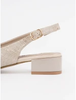 Pohodlné  sandály dámské hnědé na širokém podpatku