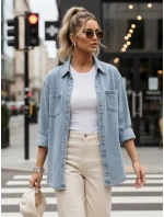 Dámská džínová košile oversize BLUJANES modrá FashionStreet DY0455