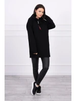 Tunika na zip s kapucí Oversize černá