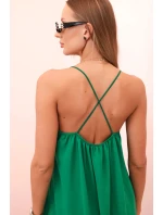 Dlouhá šaty na ramínka zelená