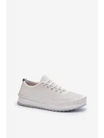 Kožené Sportovní Dámské Tenisky Beige Lalnai