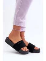 Dámské sandály na platformě z semiše Big Star NN274A670 černé