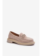 Semišové dámské mokasíny S.Barski HX52-222 Béžová