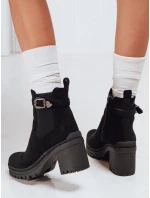 Dámské semišové kozačky na podpatku černé FashionStreet ZY1215