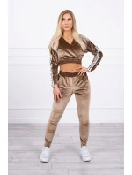 Sada veluru Queen cappuccino