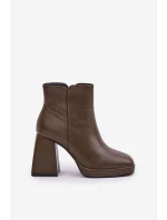 Boty Na Vysokém Podpatku Eko Kůže Tmavě Zelené Selarae