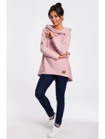 B131 Svetr s vysokým límcem - pudrový