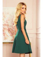 ANITA - Dámské šaty v lahvově zelené barvě s volánkem 274-2 ANITA - Dámské šaty v lahvově zelené barvě s volánkem 274-2