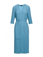 Šaty S396 zavazovací tyrkysově modré - Stylove