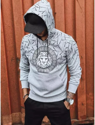 Pánská šedá mikina s potiskem FashionStreet BX5314