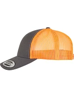 Flexfit 6606/6606T 6 panelová vintage kšiltovka "Trucker" 55.6606 charcoal/neon orange